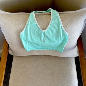 Light blue cropped halter top